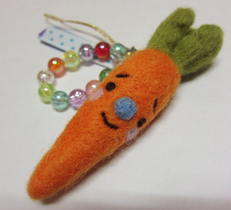冏 胡蘿蔔 君 可製成項鍊/包包吊飾/鑰匙圈  功能擇一  三色澤一 - 吊飾 - 羊毛 橘色