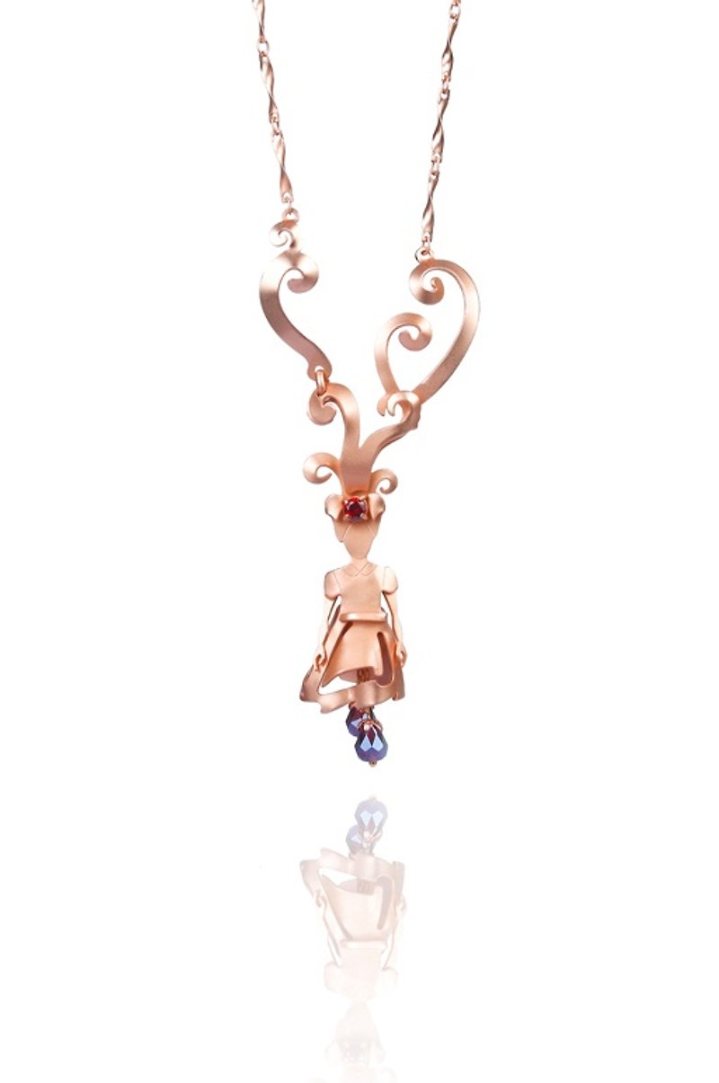 [Falling Alice] - Necklaces - Other Metals Pink