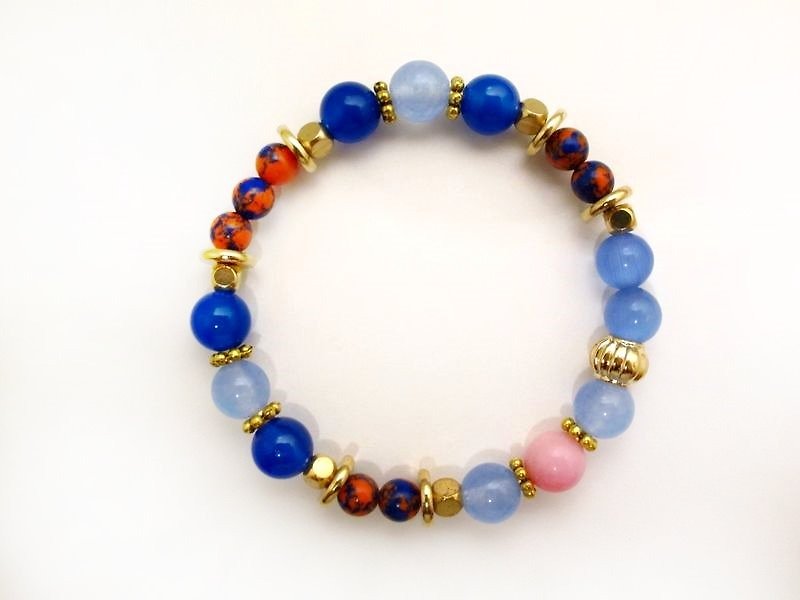 Cool earth. Autumn _ mottled little things - Bracelets - Other Materials Blue
