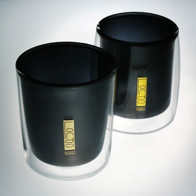 [Rondo] Black Cup Black Cham Double Layer Cup|Glass Cup - Cups - Glass Black