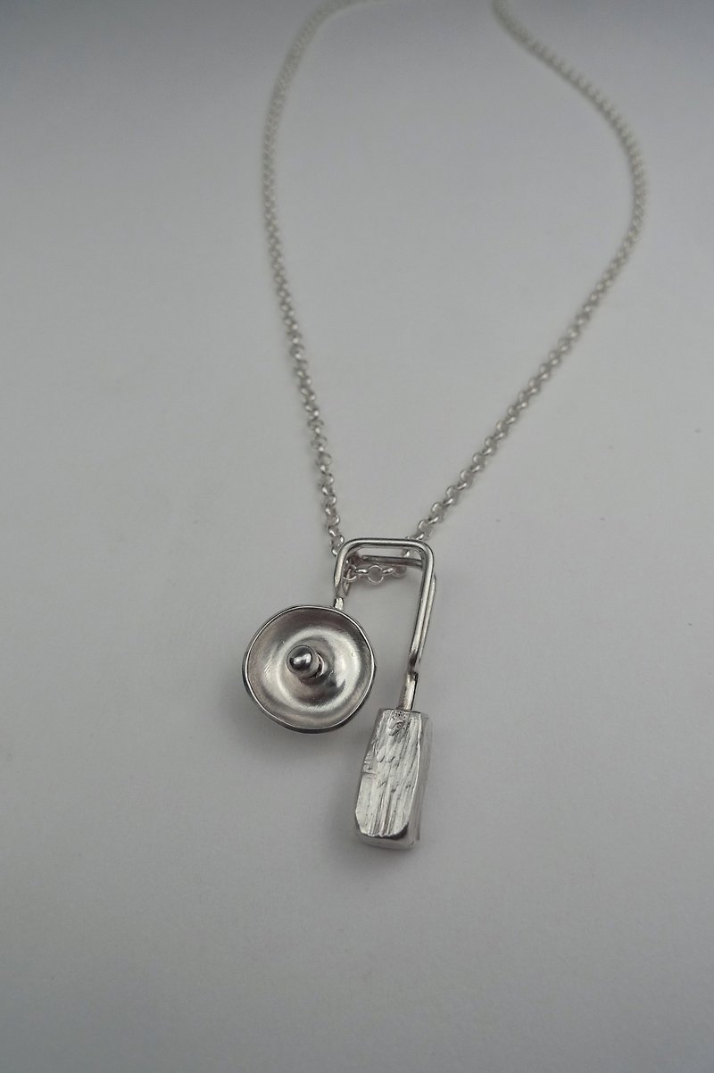 Native series sterling silver necklace - Necklaces - Other Metals White