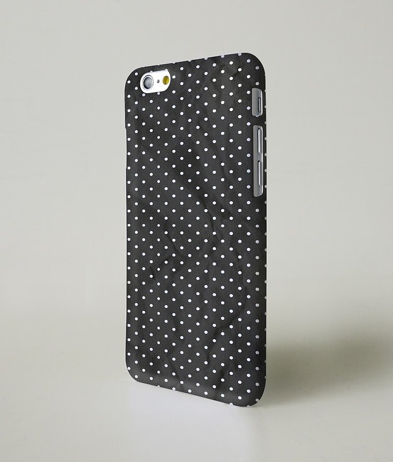 Black polka dots 3D Full Wrap Phone Case, available for  iPhone 7, iPhone 7 Plus, iPhone 6s, iPhone 6s Plus, iPhone 5/5s, iPhone 5c, iPhone 4/4s, Samsung Galaxy S7, S7 Edge, S6 Edge Plus, S6, S6 Edge, S5 S4 S3  Samsung Galaxy Note 5, Note 4, Note 3,  Note  - Other - Plastic 