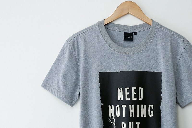 INNER | faith T-Shirt - gray linen S number (female version) - Men's T-Shirts & Tops - Other Materials Gray