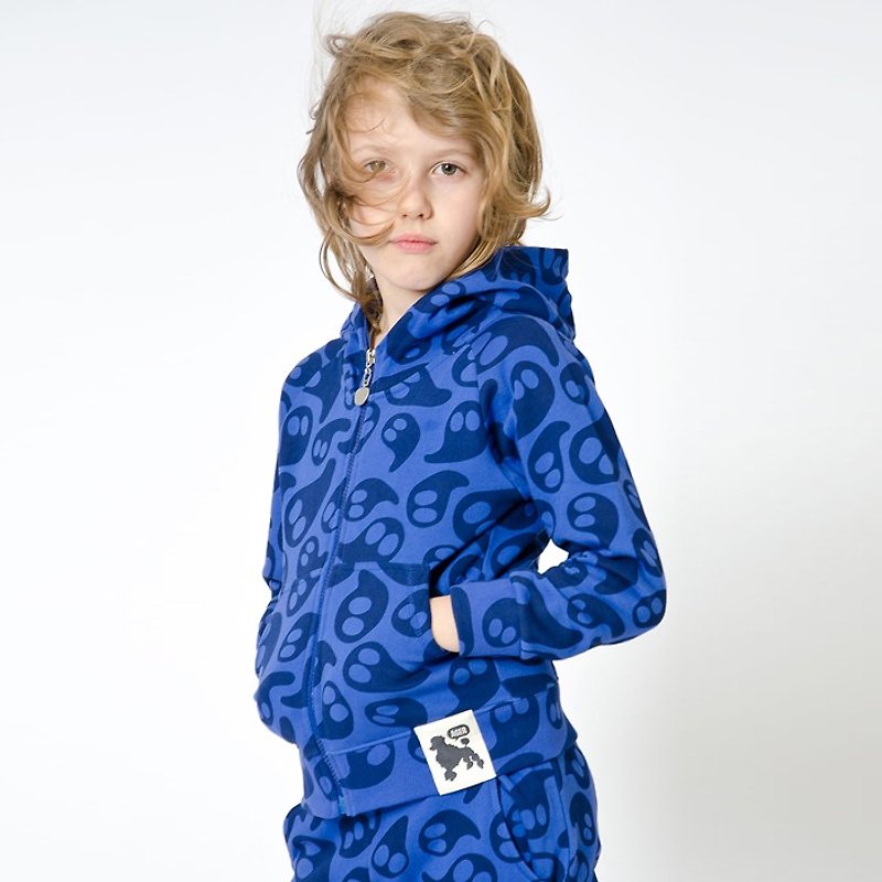 【Swedish children's clothing】Organic cotton pixie jacket 3 years old to 14 years old blue - Coats - Cotton & Hemp Blue