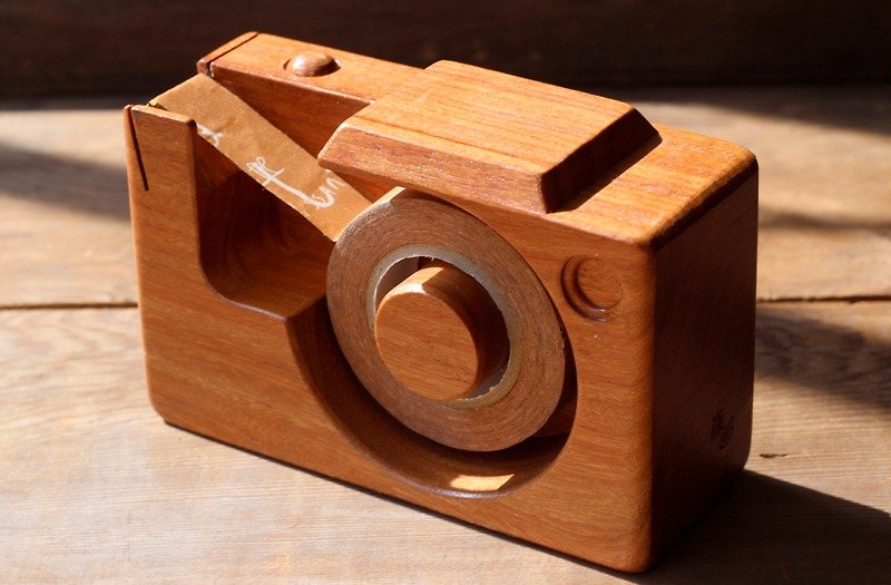 Handmade wooden miniature camera ▣ glue station - Washi Tape - Wood Brown