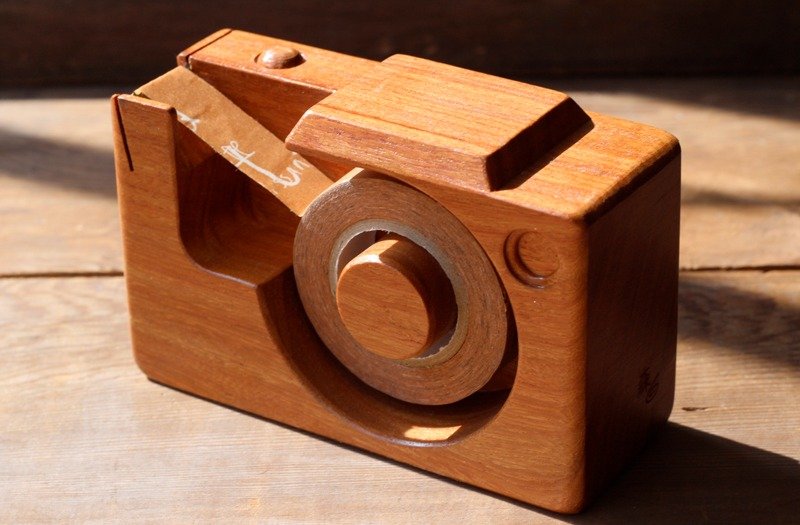 Handmade wooden miniature camera ▣ glue station - มาสกิ้งเทป - ไม้ สีนำ้ตาล