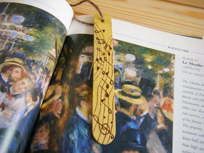 Word ink pause Bookmarks - Music - Bookmarks - Wood Yellow