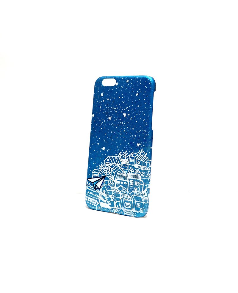 【靜靜旅行－手繪系列】iPhone 客製化限量手機殻 - 手機殼/手機套 - 塑膠 藍色