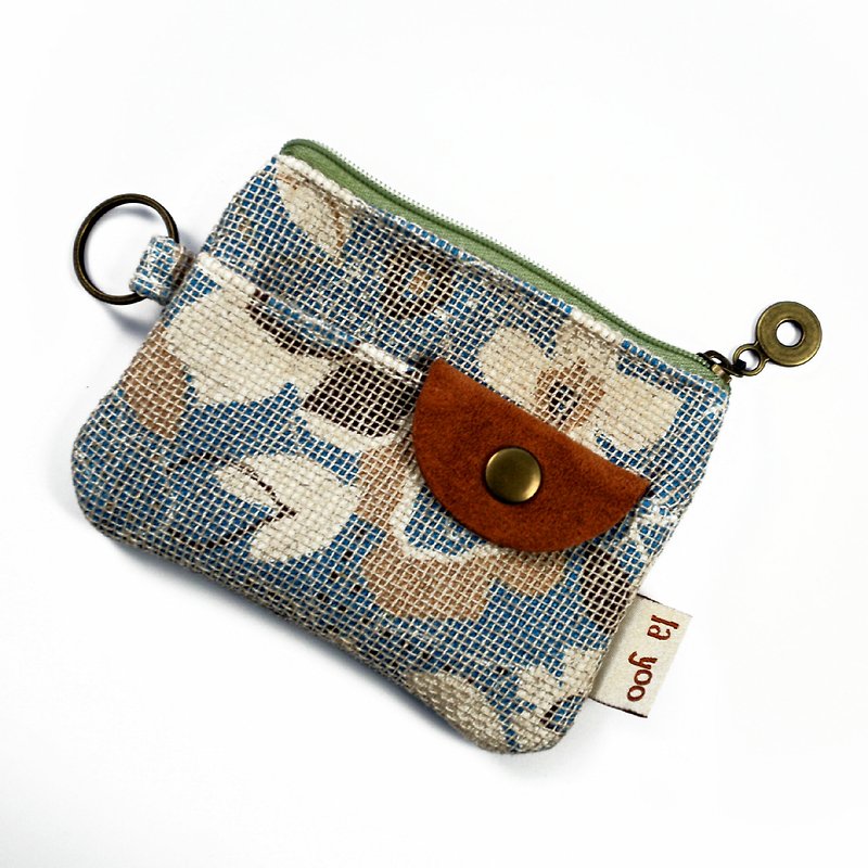 layoo to │ [pocket bag!] with three clips Purse (blue flowers) - Coin Purses - Other Materials Blue