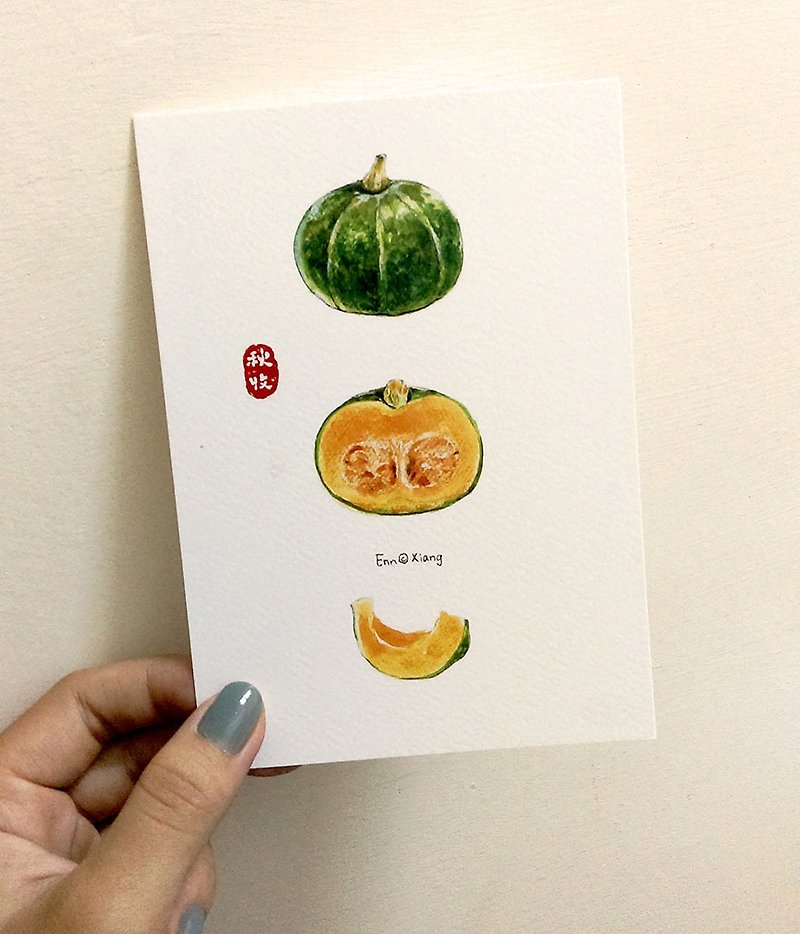 南瓜明信片 ◆收藏季節系列 - 心意卡/卡片 - 紙 綠色