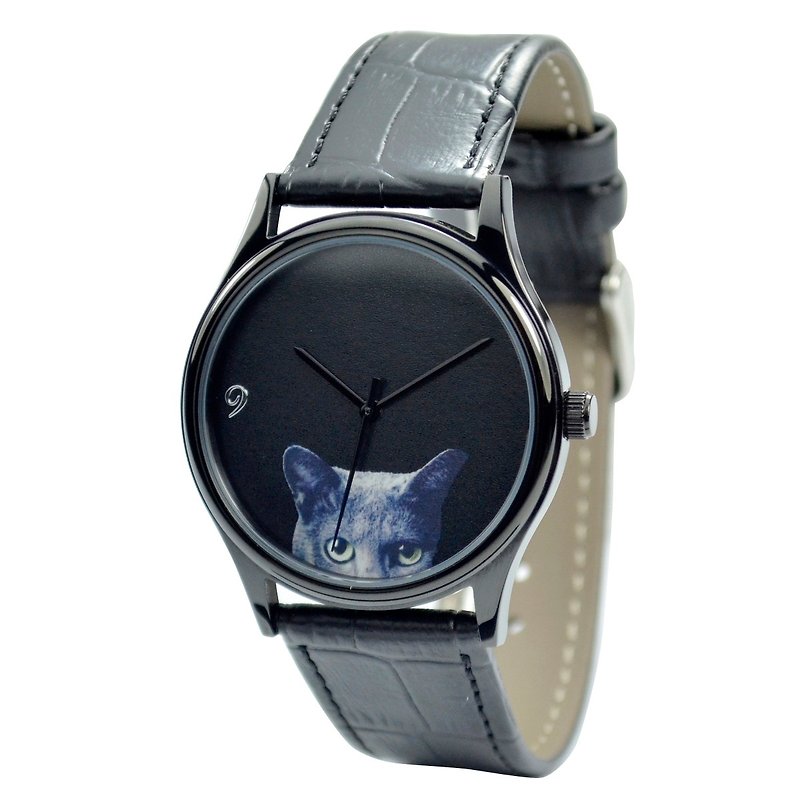 Black Cat Watch - Unisex - Free shipping - นาฬิกาผู้หญิง - โลหะ สีดำ
