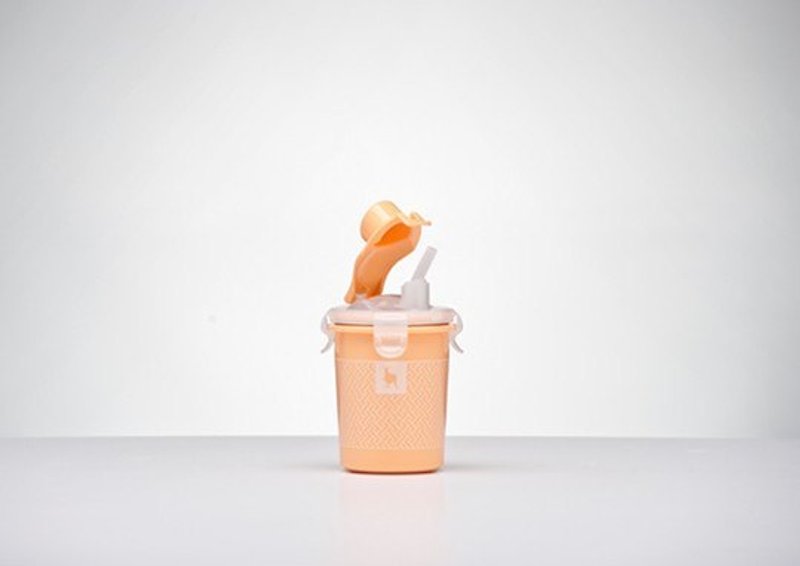 Kangovou small kangaroo stainless steel safety children's dual-use cup - cream orange - จานเด็ก - สแตนเลส สีส้ม