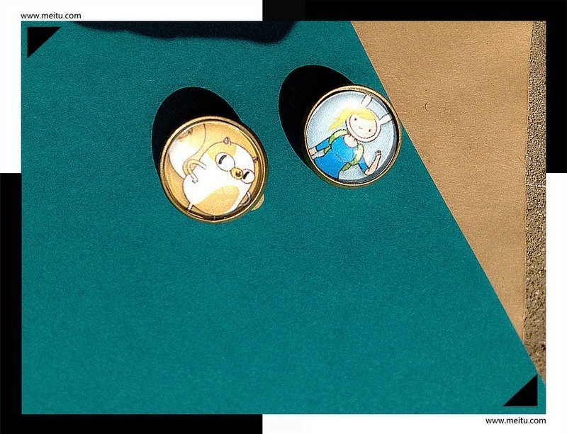 【Cartoons】Adventure Time 皮姐x寶妹 - Earrings & Clip-ons - Other Metals Multicolor