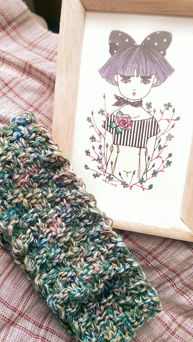 Lan Handmade Summer Knit Headband (Light Grass Green) - ที่คาดผม - วัสดุอื่นๆ สีเขียว
