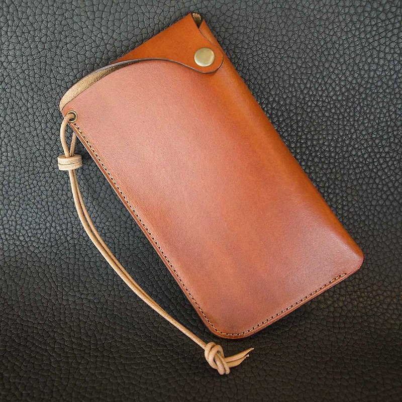 isni[leather rope phone case]brown design/applicable within 5.2-inch phone,handmade leather - Phone Cases - Genuine Leather Brown
