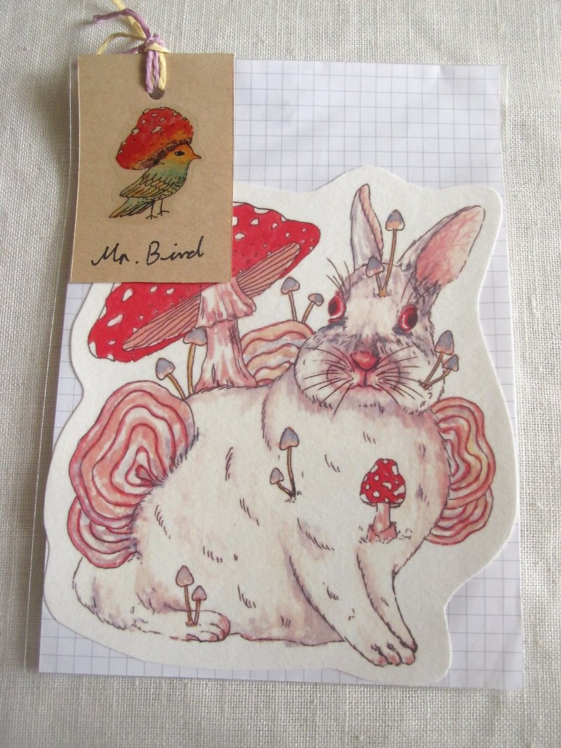ウサギの動物形のはがき - カード・はがき - 紙 レッド