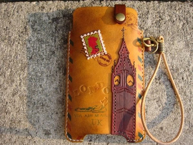 ISSIS - I Love LONDON - Urban Handmade Mobile Phone Case - Phone Cases - Genuine Leather Gold