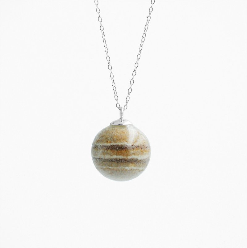 Jupiter Concrete Planet Necklace - Necklaces - Cement Khaki
