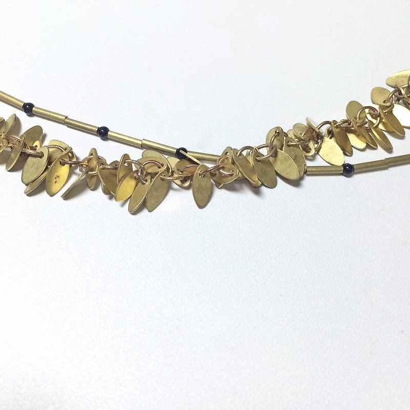 Pure copper leaf bracelet - สร้อยข้อมือ - โลหะ สีเหลือง