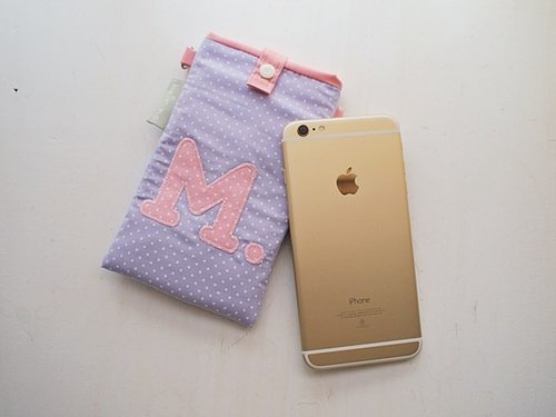 hairmo. Exclusive letter bicyclic cell phone pocket - purple dot + pink point (IPhone / htc / samsung)