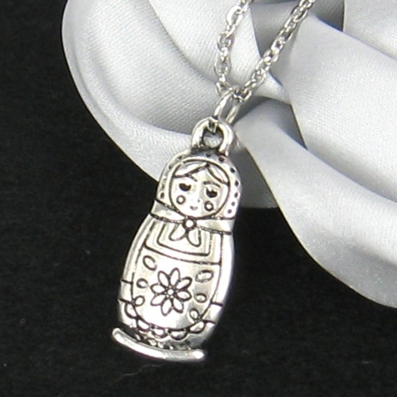 Cute Russian Doll Necklace - Necklaces - Other Metals Gray