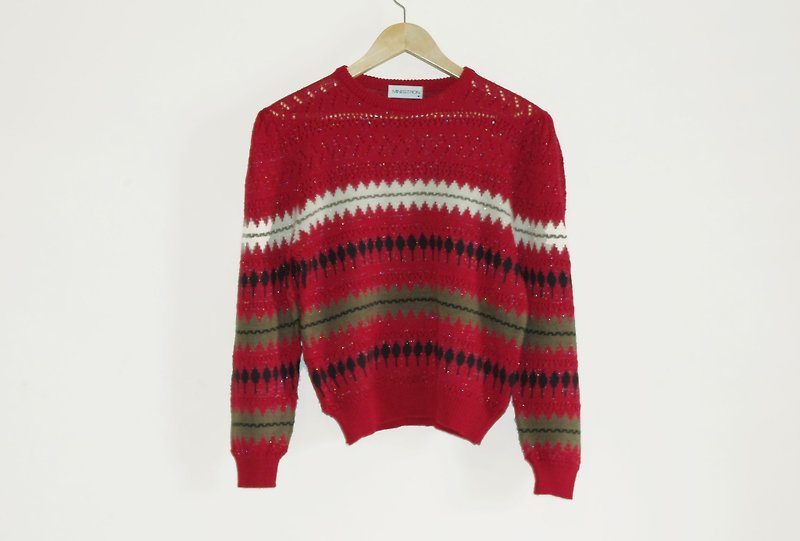 Chamaru and the cat♫~Red sidewalk tree - Women's Sweaters - Other Materials Red
