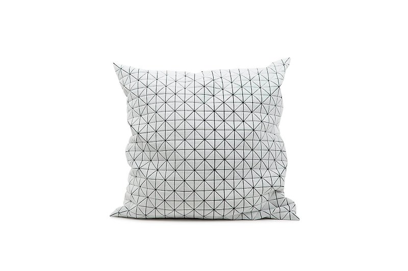 Geo Origami pillow black and white M - หมอน - วัสดุอื่นๆ ขาว