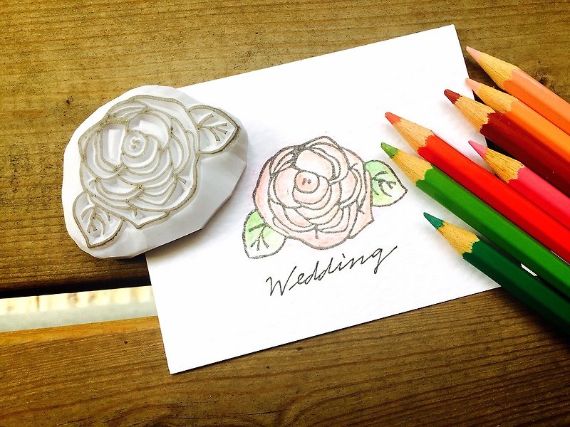 Cover which hand seal - small size [Rose] for the invitation / greeting card / can be off the bar - การ์ดงานแต่ง - วัสดุอื่นๆ 