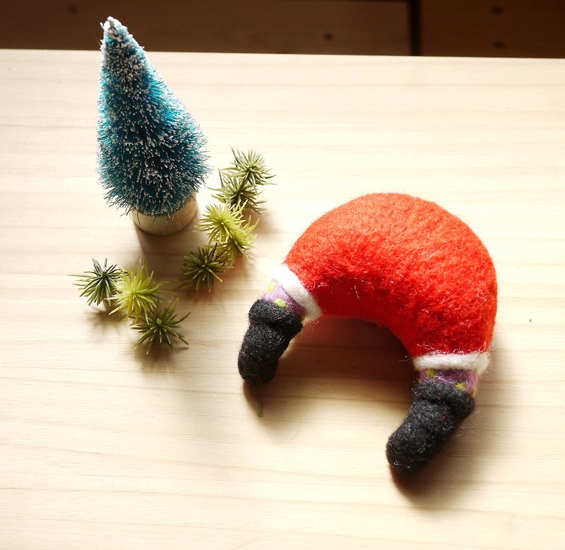 <Christmas Limited> wool felt Santa Claus ass (mustard little purple socks) - wealthy - Magnets - Wool 