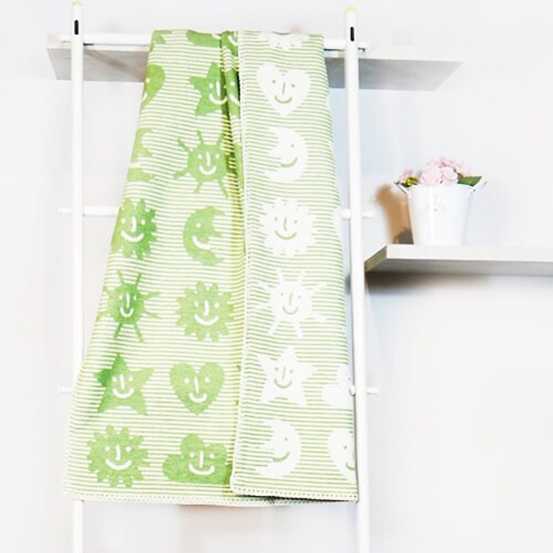瑞典Klippan舒柔純棉寶寶毯--小宇宙 綠色 - 被/毛毯 - 棉．麻 綠色