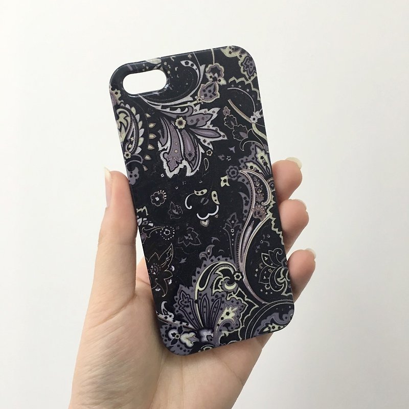 Black floral 65 3D Full Wrap Phone Case, available for  iPhone 7, iPhone 7 Plus, iPhone 6s, iPhone 6s Plus, iPhone 5/5s, iPhone 5c, iPhone 4/4s, Samsung Galaxy S7, S7 Edge, S6 Edge Plus, S6, S6 Edge, S5 S4 S3  Samsung Galaxy Note 5, Note 4, Note 3,  Note 2 - อื่นๆ - พลาสติก 