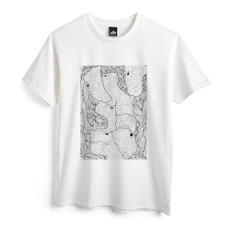 Origin of Disintegration-White-Neutral T-shirt - เสื้อยืดผู้ชาย - ผ้าฝ้าย/ผ้าลินิน ขาว