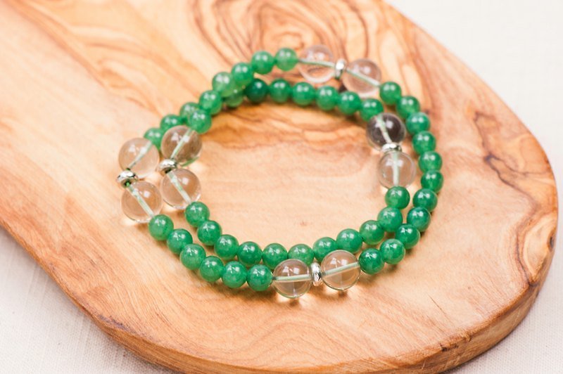 [Woody'sHandmade] happiness. Yu DF double bracelets - Bracelets - Other Materials Green
