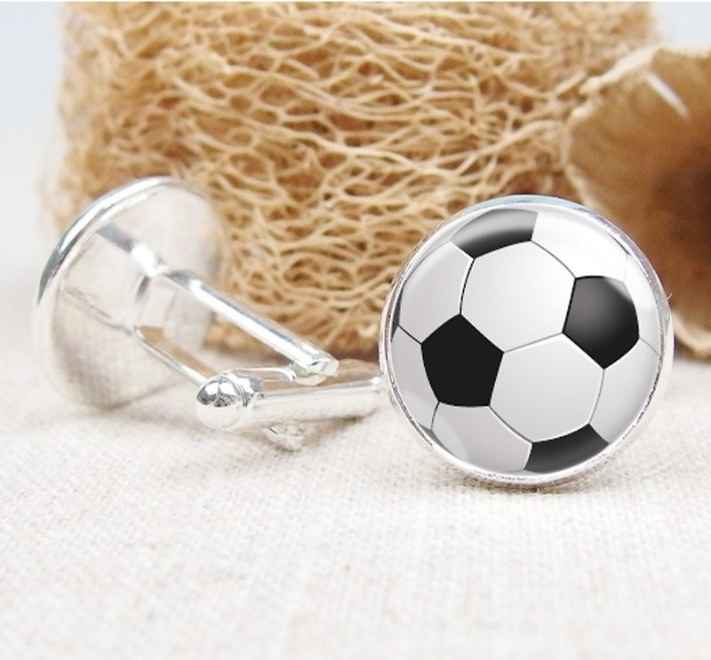 Football-Cufflinks/Shirt Accessories/Birthday Gift【Special U Design】 - กระดุมข้อมือ - โลหะ ขาว