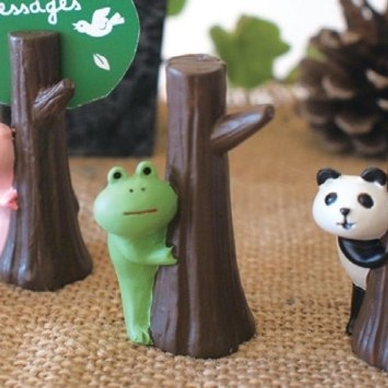 木陰のカードスタンド「カエル/FROG」療癒係 小蛙兒抱樹便條夾 - 貼紙 - 其他材質 綠色