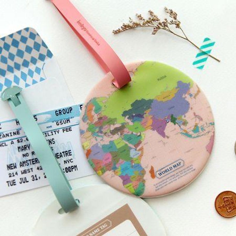 インディゴ-世界地図旅行タグ-カラー、IDG02886 - ラゲージタグ - プラスチック 多色