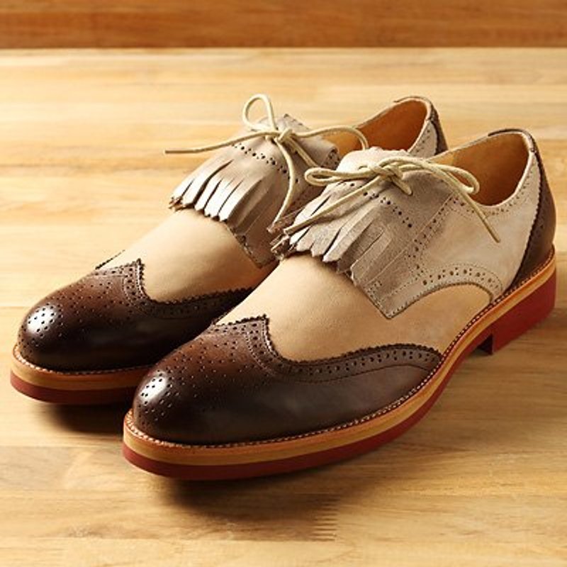 US-‧ Vanger elegant yet playful tassel two British carved Oxford shoes to wear light ║Va84 fight (small one yard) - รองเท้าอ็อกฟอร์ดผู้ชาย - หนังแท้ สีนำ้ตาล