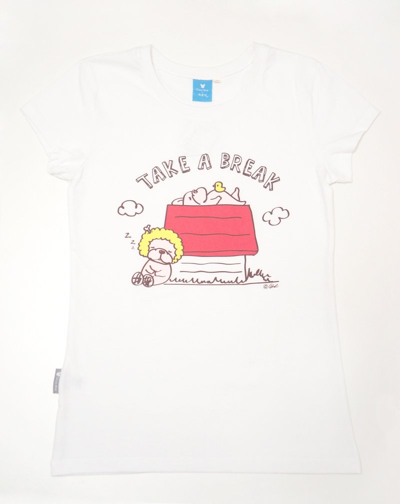 [Method] bucket doze - girls short T-shirt - White XL - เสื้อยืดผู้หญิง - ผ้าฝ้าย/ผ้าลินิน ขาว