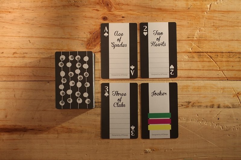 黑日森林 | 撲克牌便條卡 - 卡片/明信片 - 紙 黑色