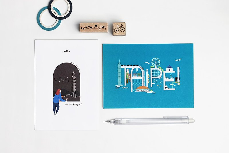 Maotu - Taipei postcard (2 styles) - การ์ด/โปสการ์ด - กระดาษ ขาว