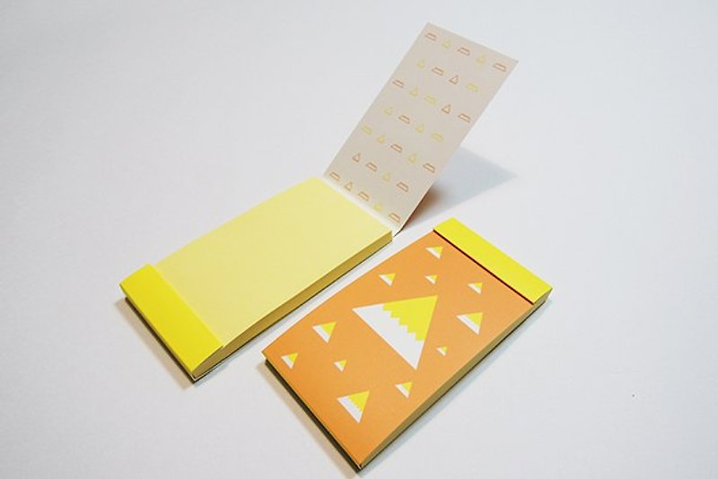 Triangular serrated name card note paper - orange - กระดาษโน้ต - กระดาษ สีเหลือง