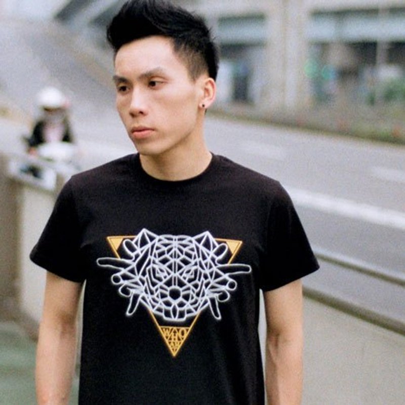 【ファインダーTは恤]  - メンズ - ‧リチャード·パーカーを引き出し - Tシャツ メンズ - コットン・麻 ブラック