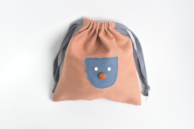 ホワイトメッシュ巾着袋 - ブラウン - ポーチ - その他の素材 ブラウン