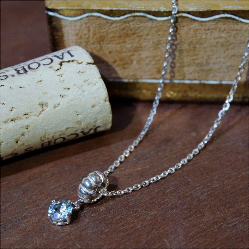 BR "Christmas Cascada" 925 Garnet Topaz lemon crystal necklace Valentine's gift - สร้อยคอ - เครื่องเพชรพลอย หลากหลายสี