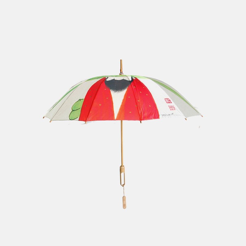 竹語 | 蔡志忠達摩 手工竹製長柄雨傘、紅點IF獎 - 雨傘/雨衣 - 竹 多色