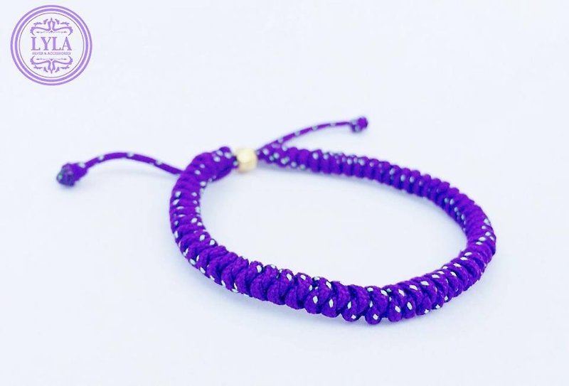 紫色-細版編繩 - 手鍊/手鐲 - 其他材質 紫色