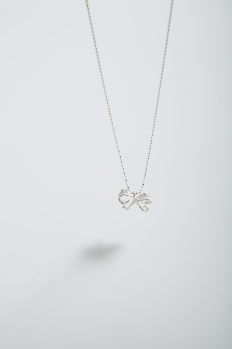 I-Shan13 Lavender Bow Necklace - สร้อยคอ - โลหะ 