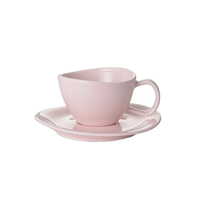 【花系列】花茶杯盤組 (粉色) - 咖啡杯 - 其他材質 粉紅色