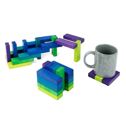 playmetoys 木製杯墊playableART*Coaster Cube-Sea 海洋
