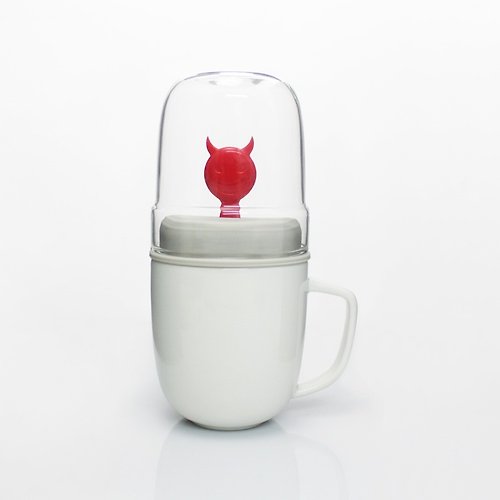 dipper dipper 1++小惡魔雙杯組-馬克杯+玻璃杯子(紅色款)
